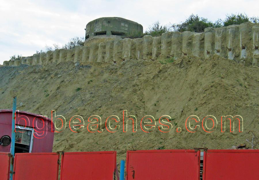 One of Obzor's bunkers on the beach. It is situated on a high hill with good visibility to the beach so that a single shooter can protect a wide area. It is a remain from the communist's regime and seems obsolete in today's military tactics. There is a hotel built right before it :) It will be funny to have a bunker beneath your hotel room's terrace.