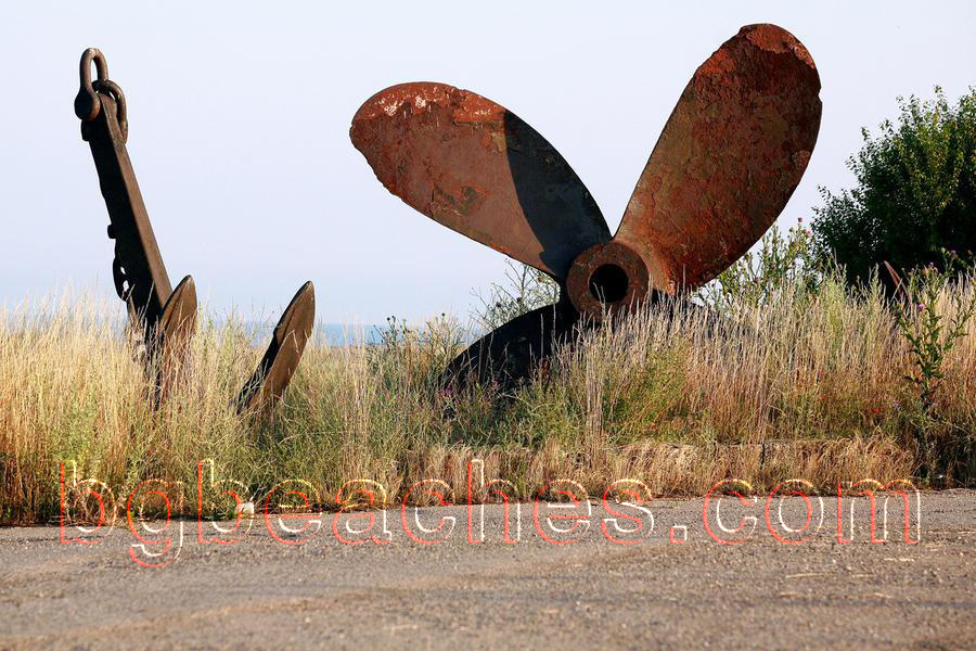A ship's propeller left as a sightseeing on the road to Shabla.