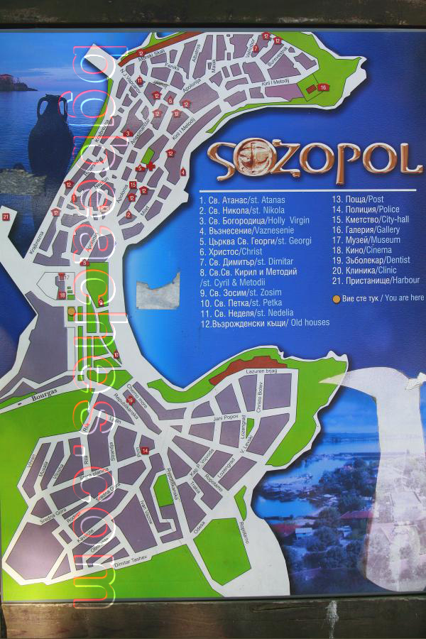 This is the best map of Sozopol showing all the important places you might need.