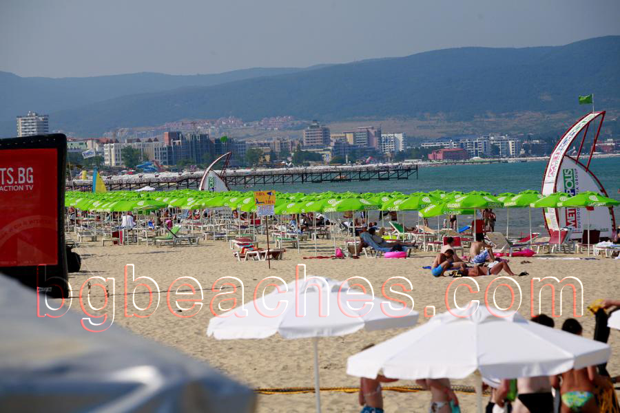 A typical view of an overcrowded Bulgarian beach.
